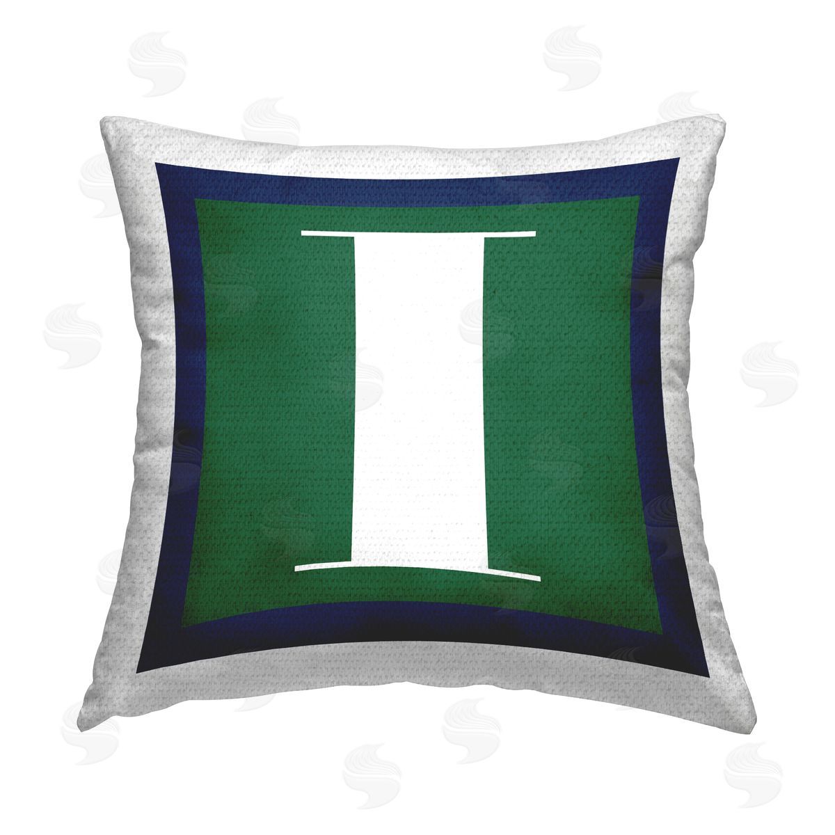 Stupell Studio Green I Name Initial Outdoor Quick-Dry Polyester Printed Throw Pillow