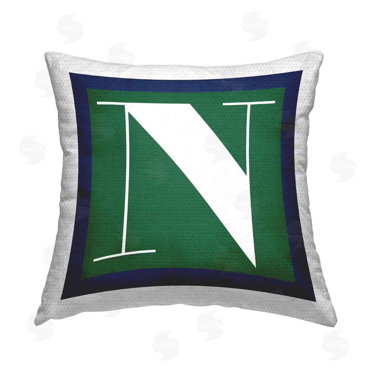 Stupell Studio Green N Name Initial Outdoor Quick-Dry Polyester Printed Throw Pillow
