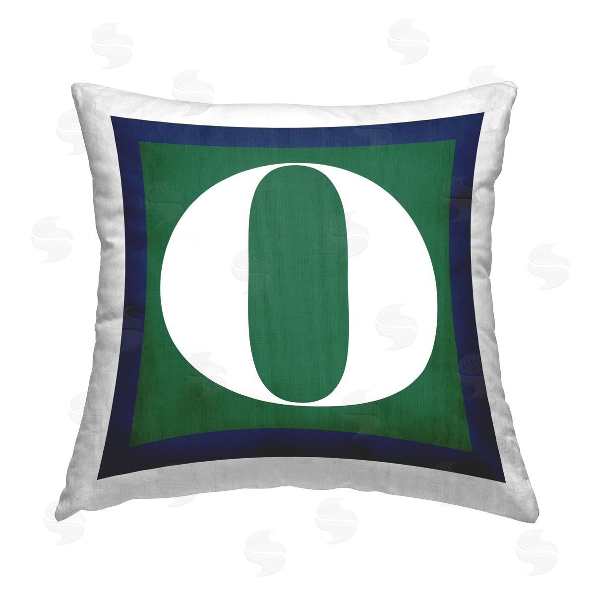 Stupell Studio Green O Alphabet Letter Printed Plush Polyester Throw Pillow