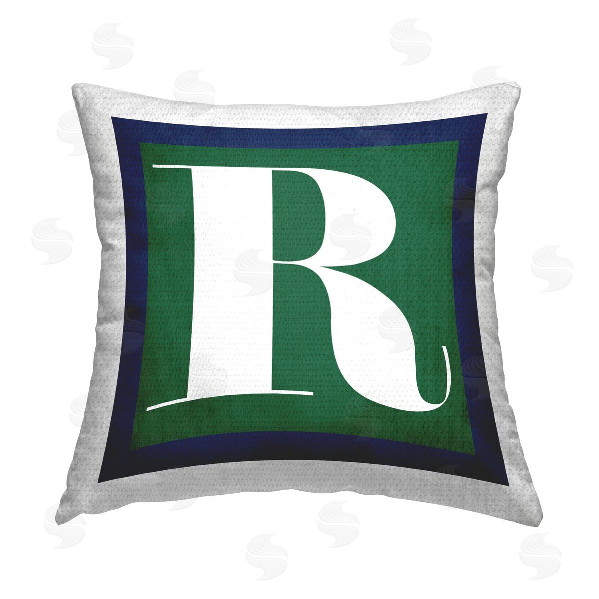 Stupell Studio Green R Name Initial Outdoor Quick-Dry Polyester Printed Throw Pillow