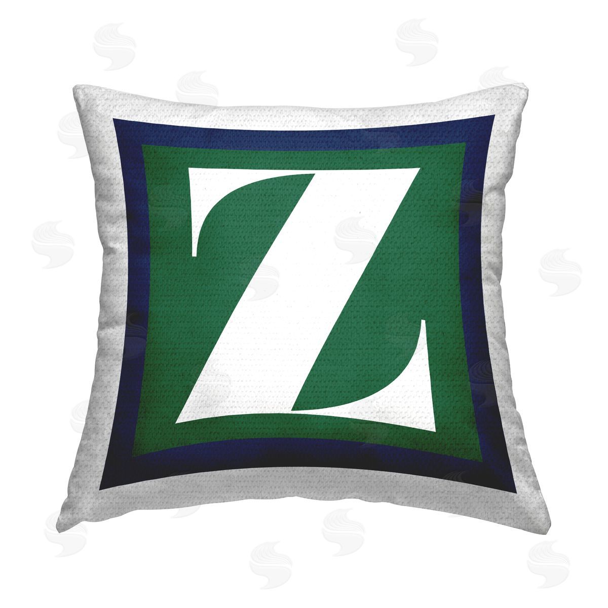 Stupell Studio Green Z Alphabet Initial Outdoor Quick-Dry Polyester Printed Throw Pillow