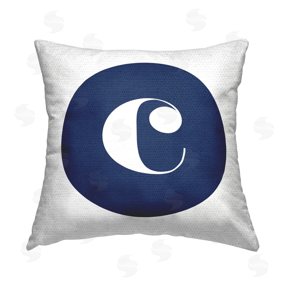 Stupell Studio Blue C Name Initial Outdoor Quick-Dry Polyester Printed Throw Pillow