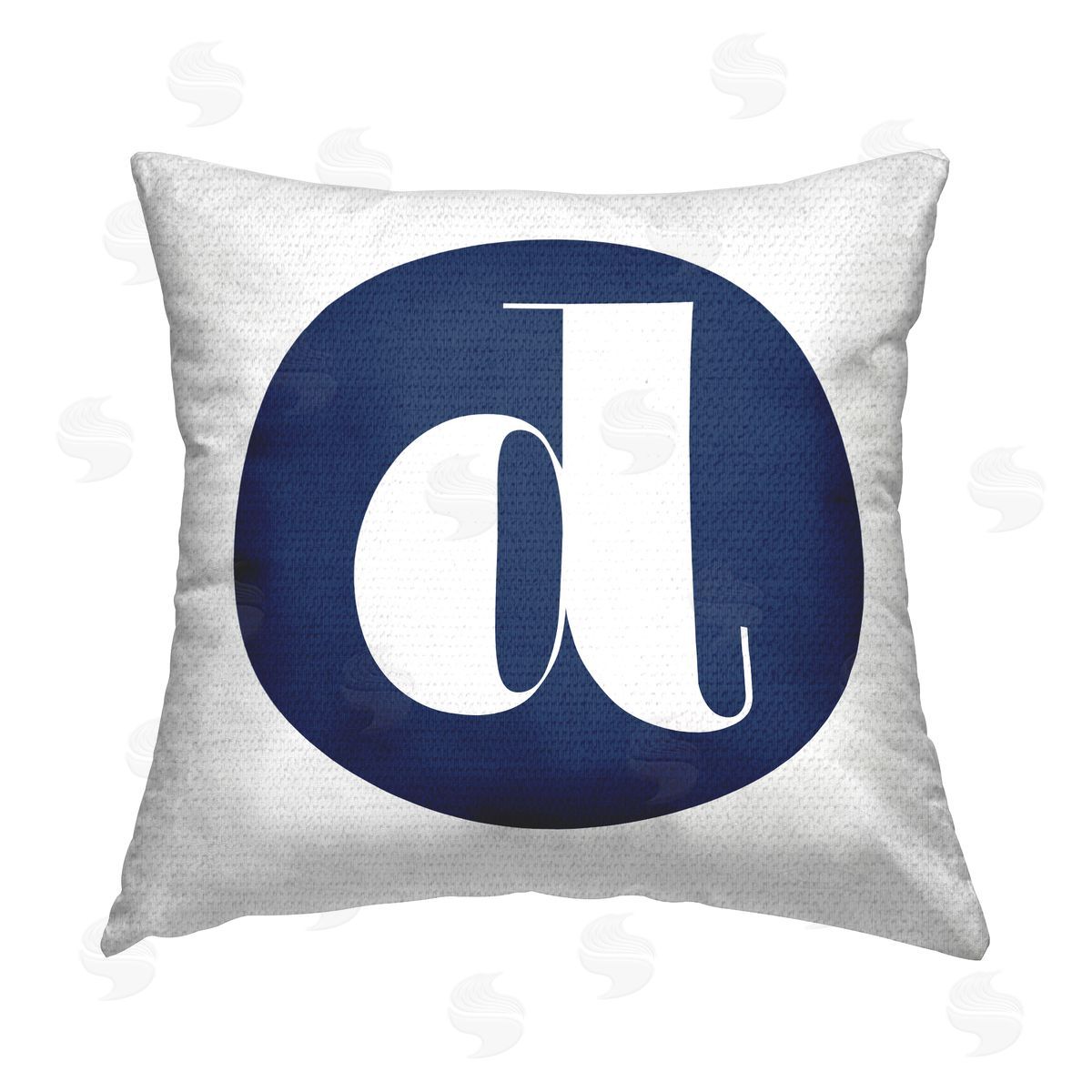Stupell Studio Blue D Lowercase Initial Outdoor Quick-Dry Polyester Printed Throw Pillow