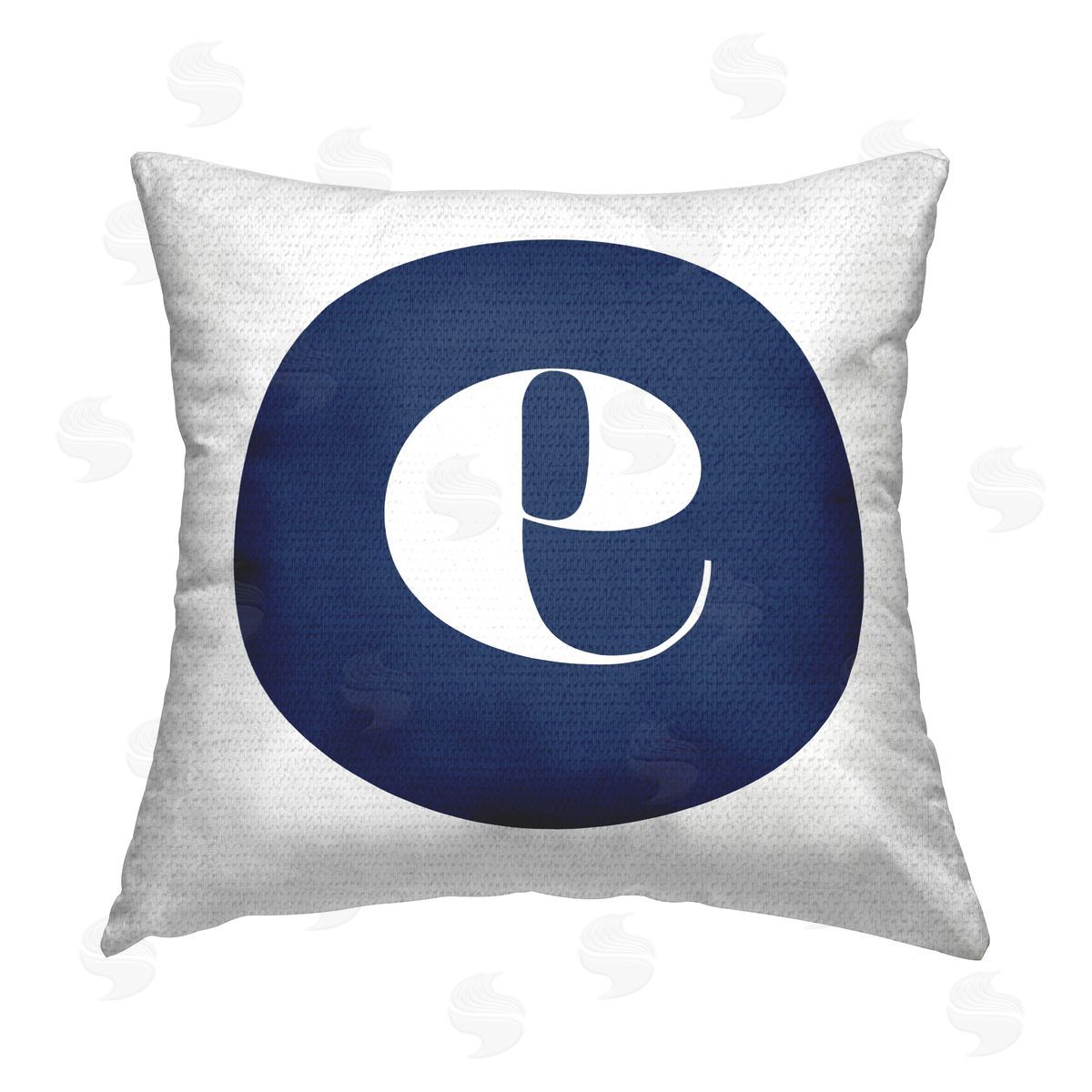 Stupell Studio Blue E Letter Initial Outdoor Quick-Dry Polyester Printed Throw Pillow