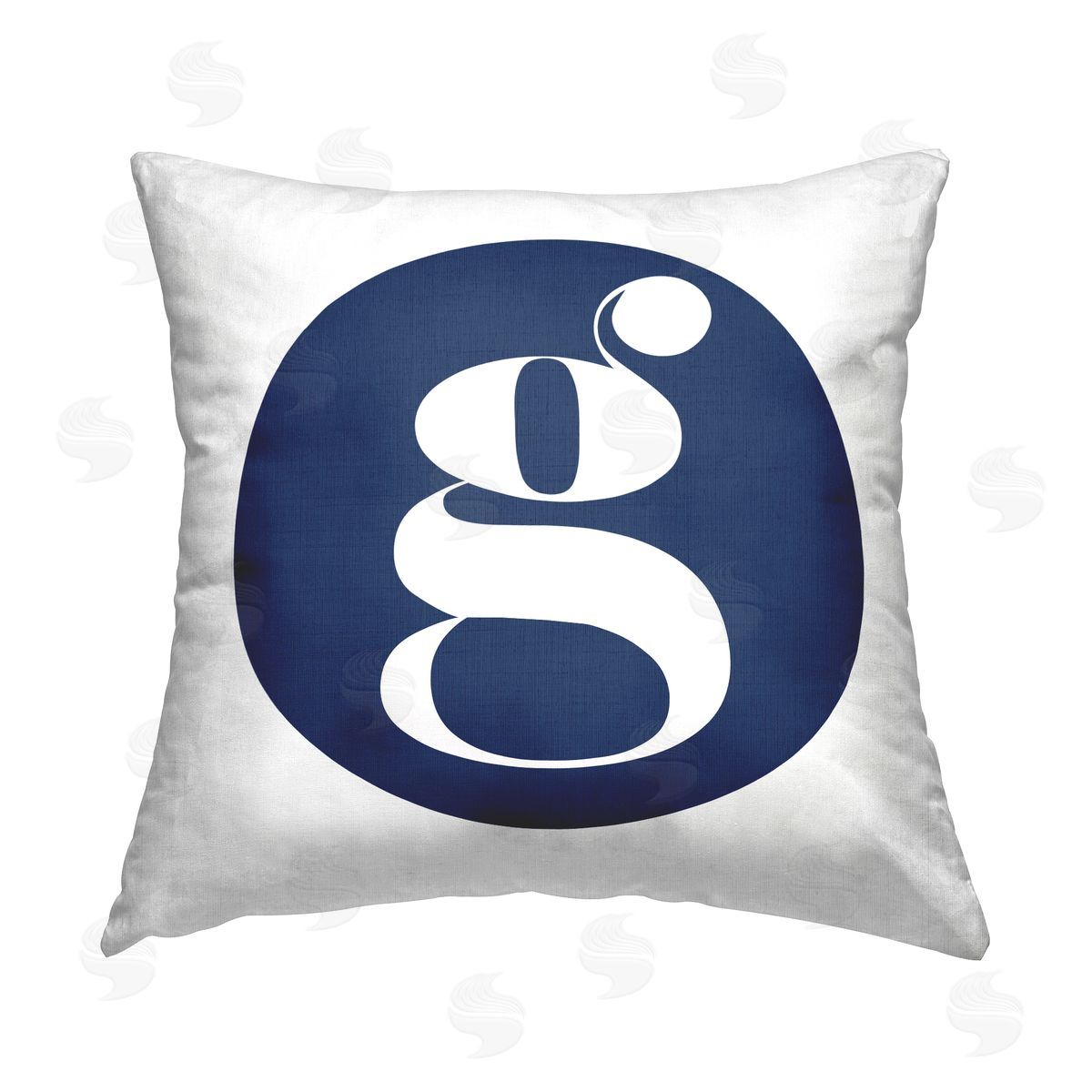 Stupell Studio Blue G Name Initial Printed Plush Polyester Throw Pillow