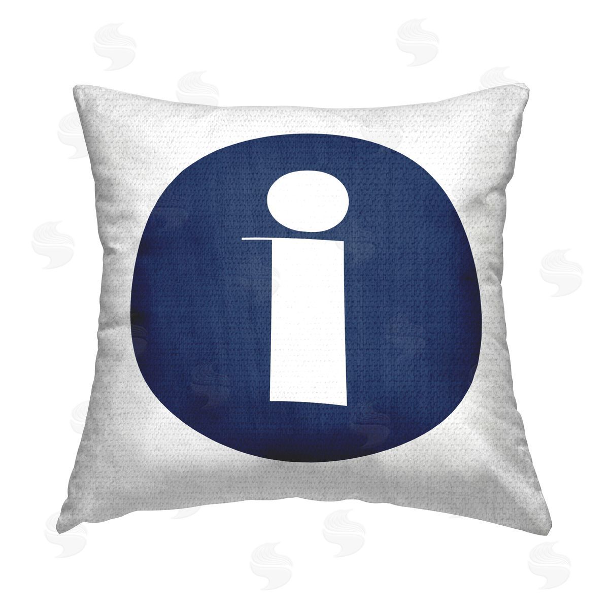 Stupell Studio Blue Lowercase I Initial Outdoor Quick-Dry Polyester Printed Throw Pillow