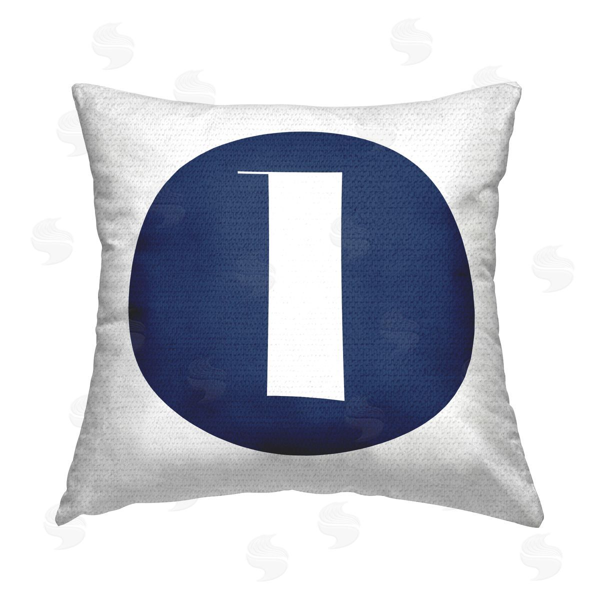 Stupell Studio Blue Lowercase L Letter Outdoor Quick-Dry Polyester Printed Throw Pillow