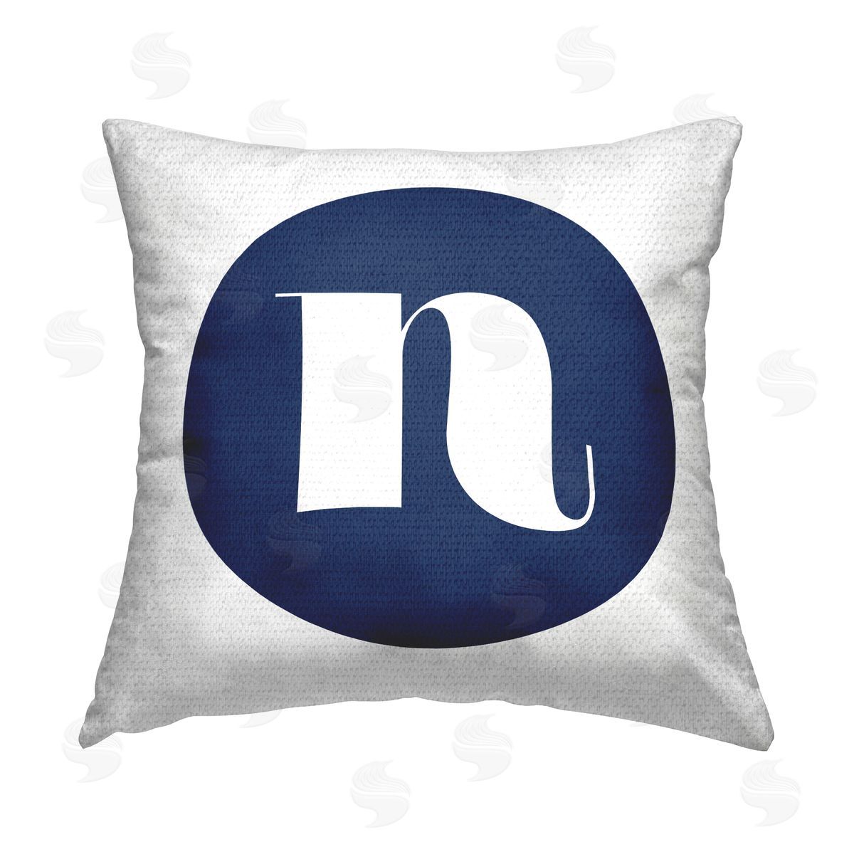 Stupell Studio Blue N Name Letter Outdoor Quick-Dry Polyester Printed Throw Pillow