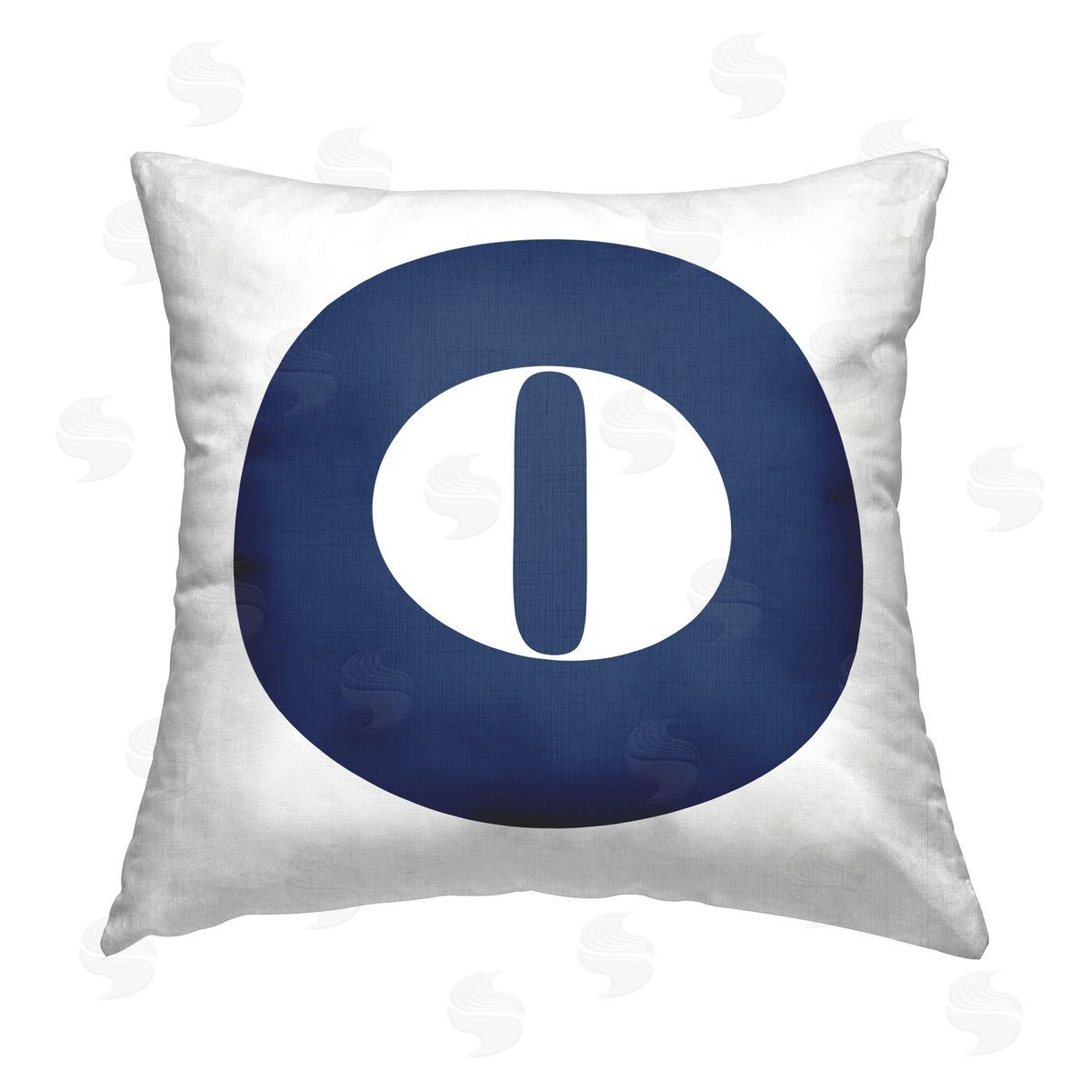 Stupell Studio Blue O Alphabet Letter Printed Plush Polyester Throw Pillow