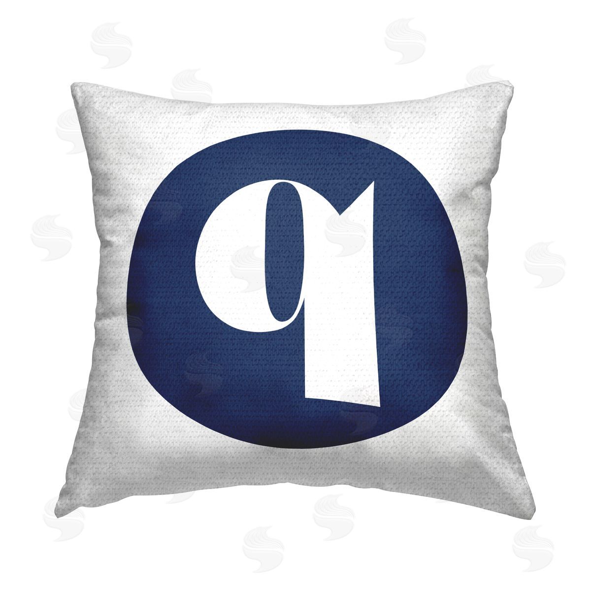 Stupell Studio Blue Q Lowercase Initial Outdoor Quick-Dry Polyester Printed Throw Pillow