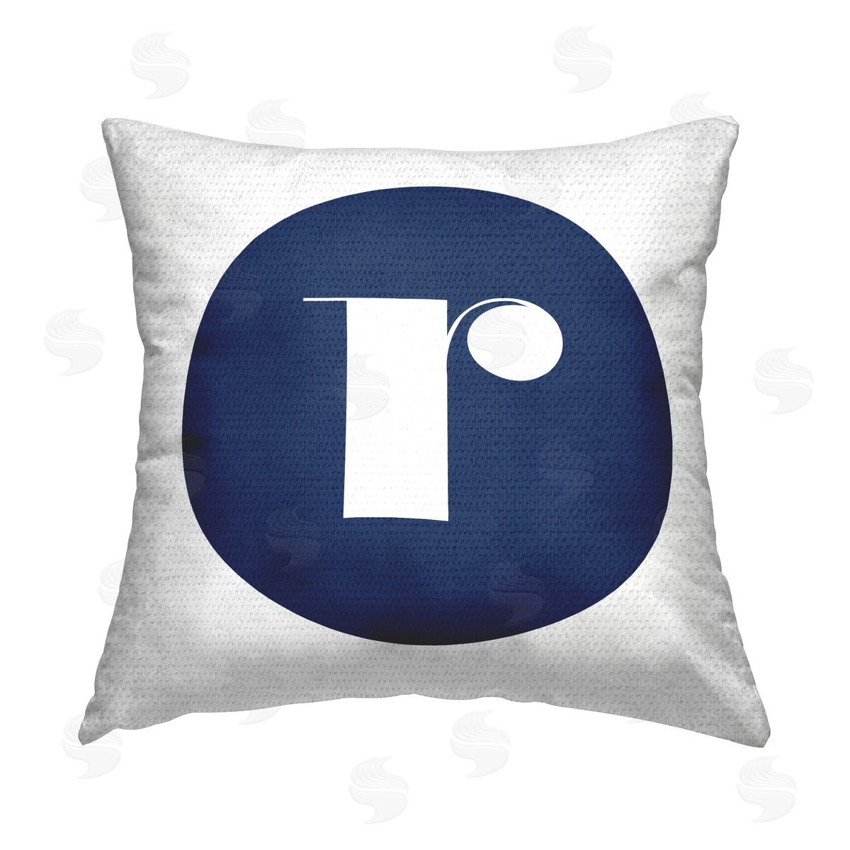 Stupell Studio Blue R Letter Initial Outdoor Quick-Dry Polyester Printed Throw Pillow