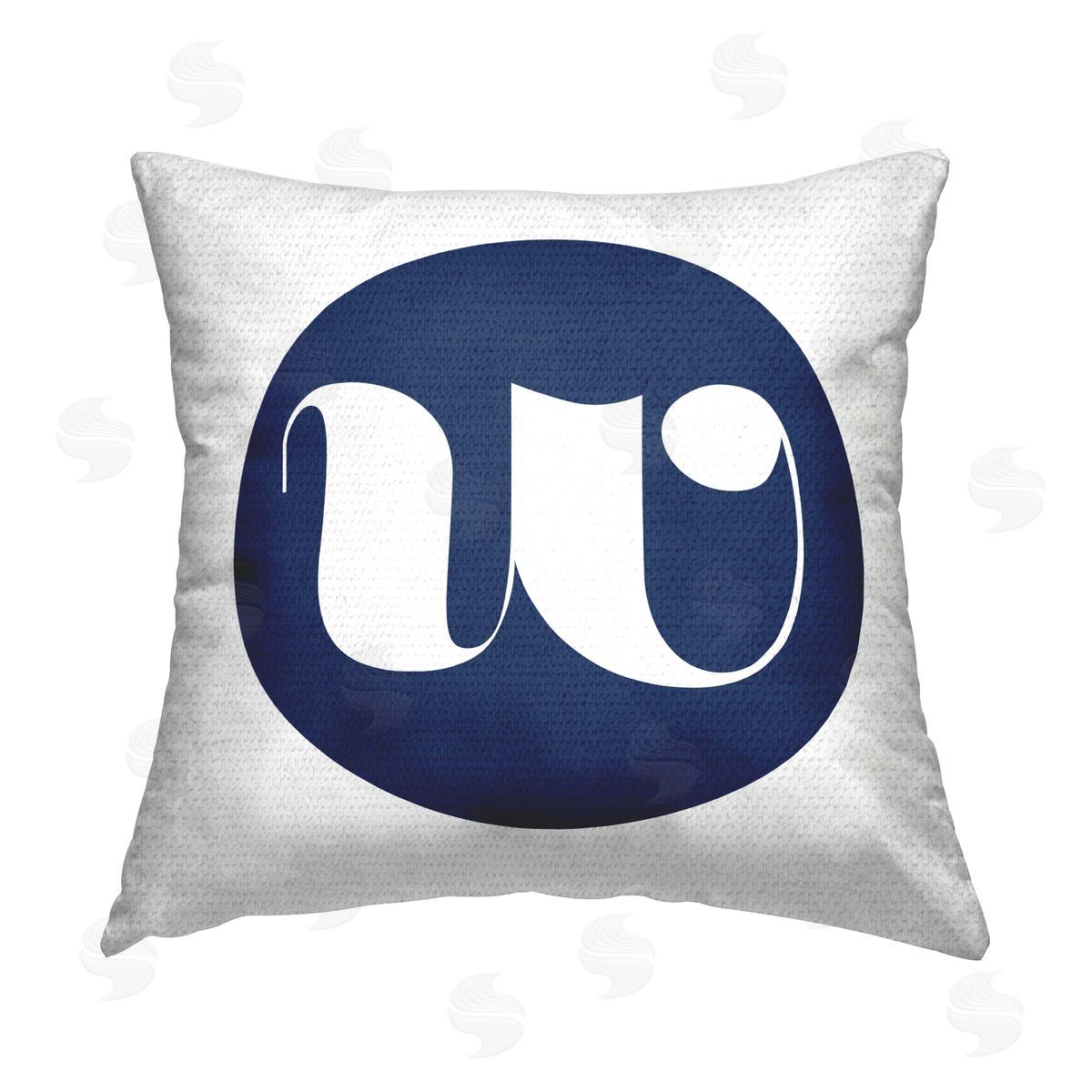 Stupell Studio Blue W Name Initial Outdoor Quick-Dry Polyester Printed Throw Pillow