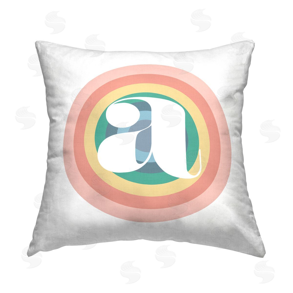 Stupell Studio Rainbow Name Initial A Printed Plush Polyester Throw Pillow