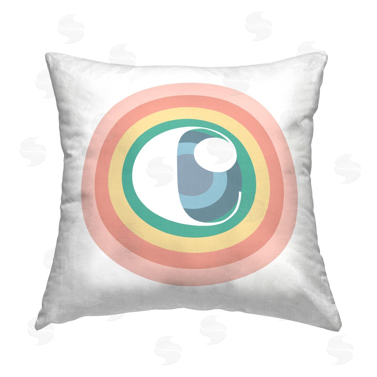 Stupell Studio Rainbow Letter C Printed Plush Polyester Throw Pillow