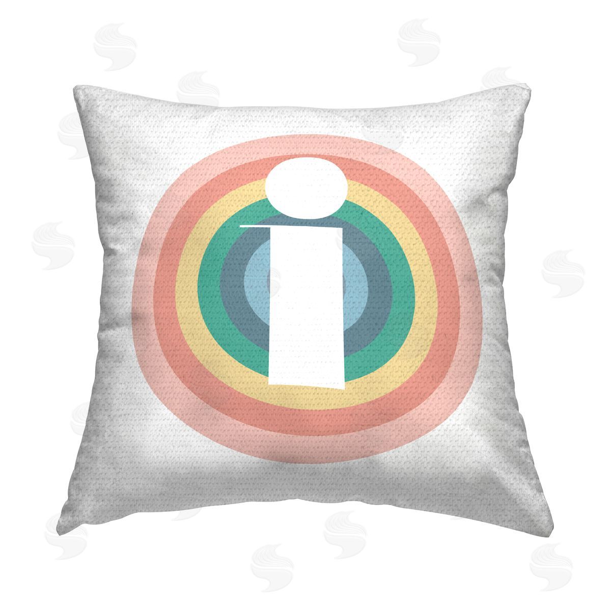 Stupell Studio Rainbow I Letter Initial Outdoor Quick-Dry Polyester Printed Throw Pillow