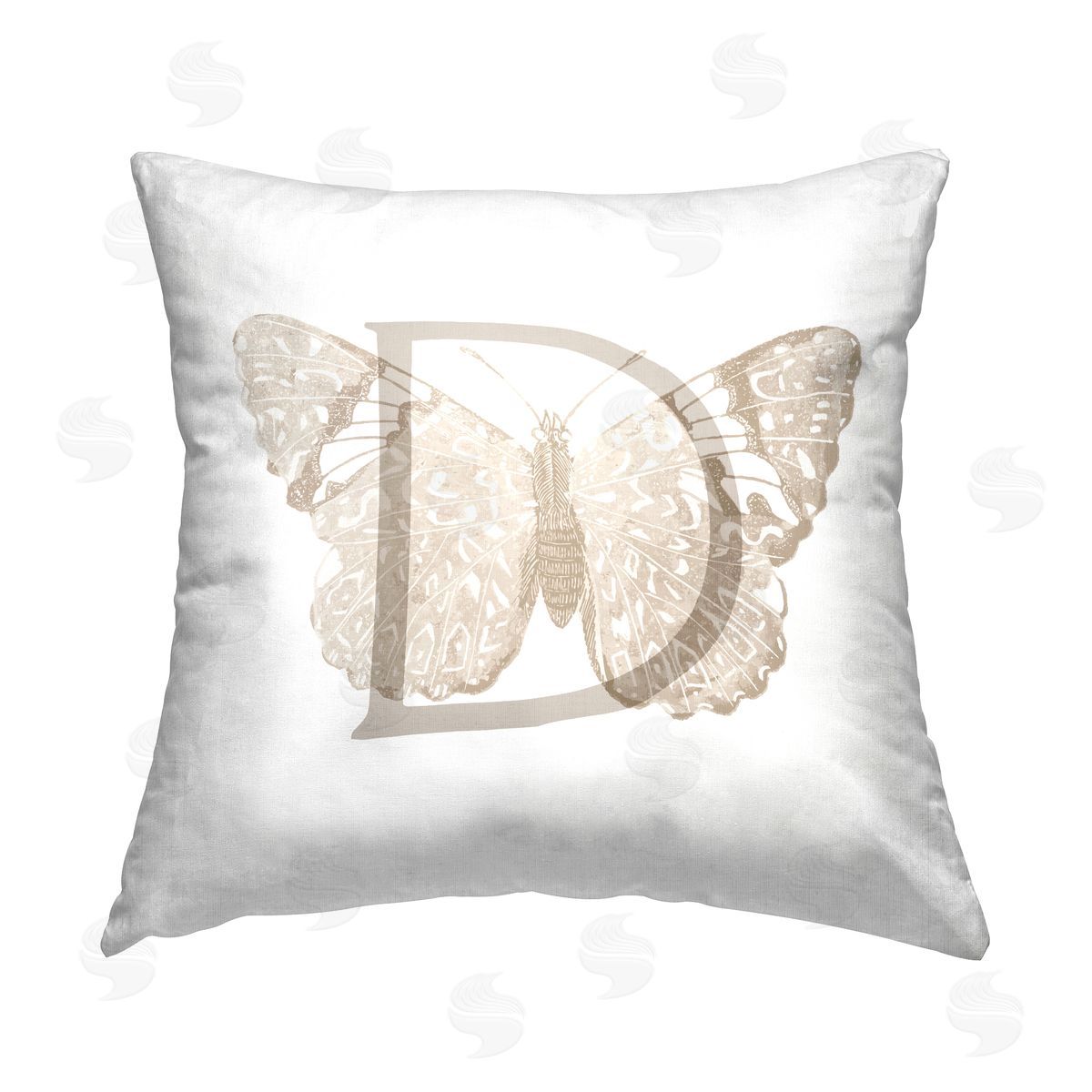 Stupell Studio D Butterfly Name Initial Printed Plush Polyester Throw Pillow