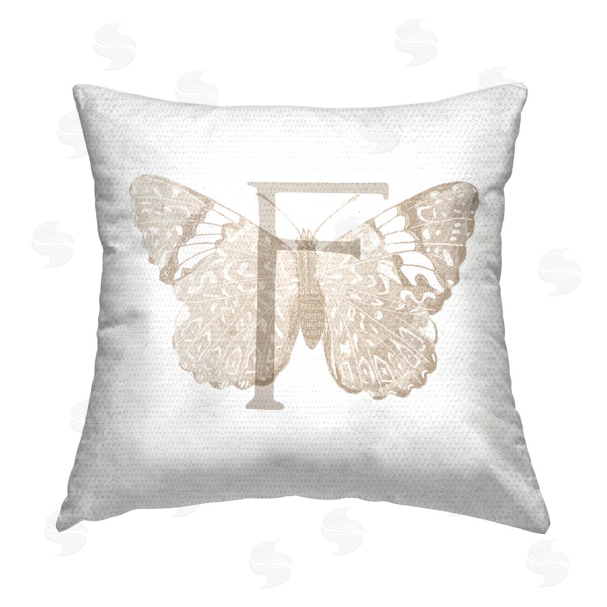 Stupell Studio Butterfly Name Initial F Outdoor Quick-Dry Polyester Printed Throw Pillow