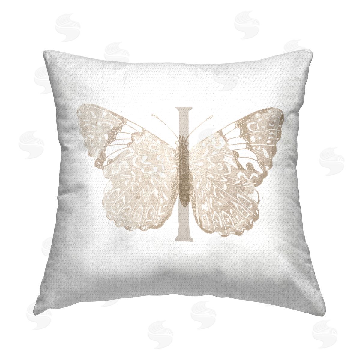 Stupell Studio Butterfly Name Initial I Outdoor Quick-Dry Polyester Printed Throw Pillow