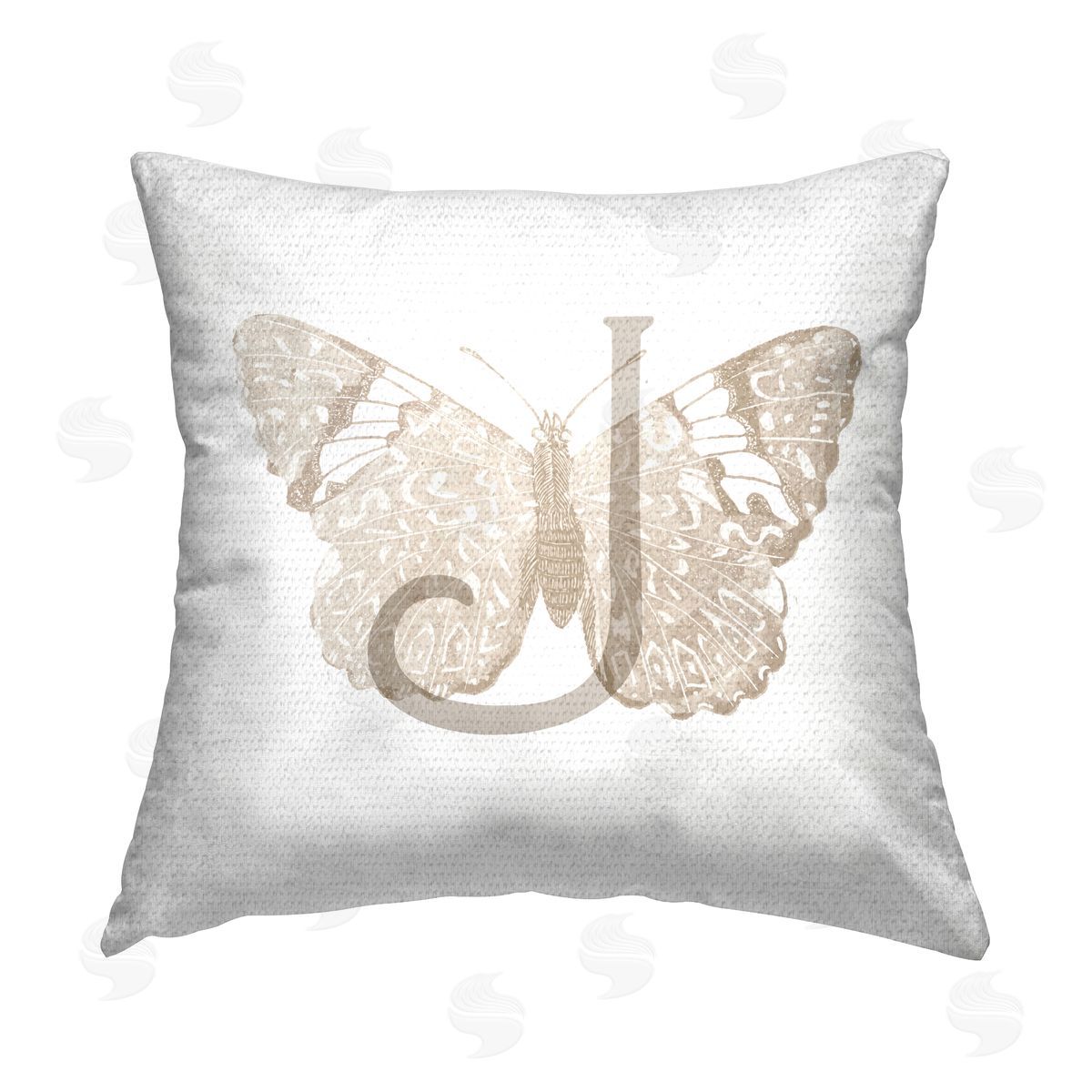Stupell Studio Butterfly Name Initial J Outdoor Quick-Dry Polyester Printed Throw Pillow
