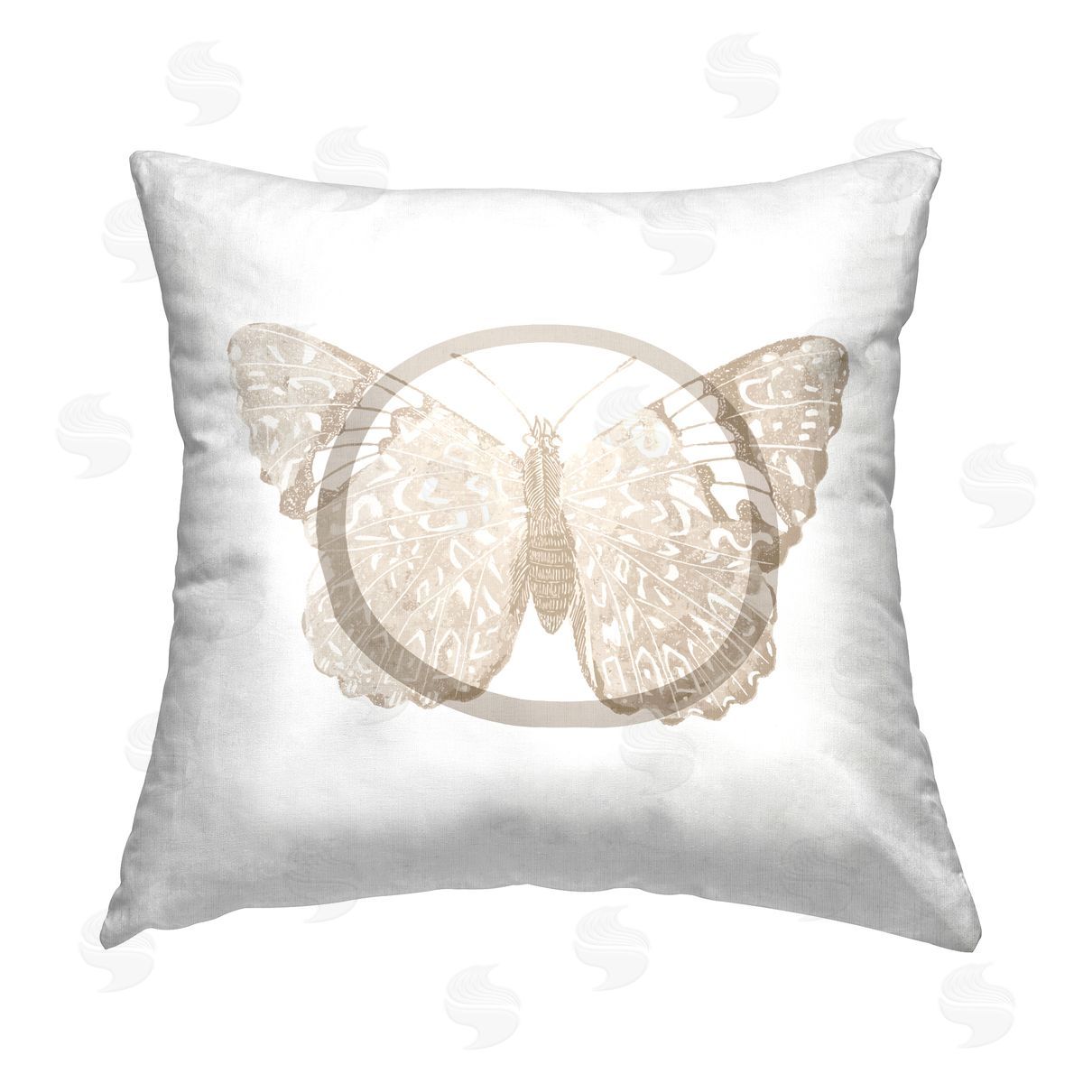 Stupell Studio O Letter Butterfly Initial Printed Plush Polyester Throw Pillow