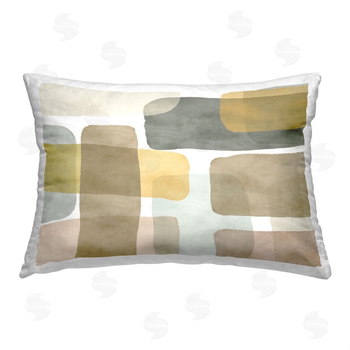 Jim Schlotzhauer Earthy Abstract Shapes Printed Plush Polyester Throw Pillow