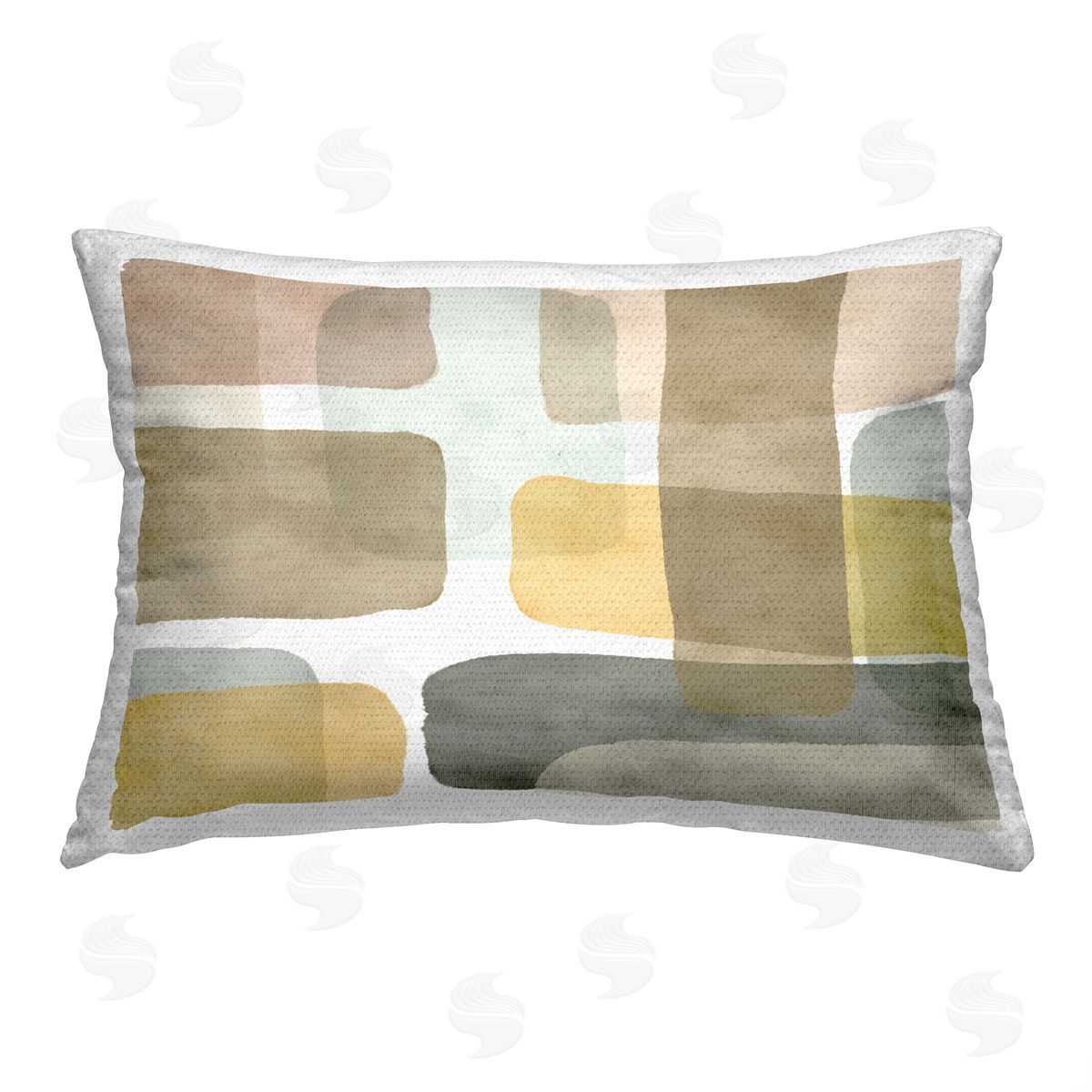 Jim Schlotzhauer Muted Abstract Shapes Outdoor Quick-Dry Polyester Printed Throw Pillow