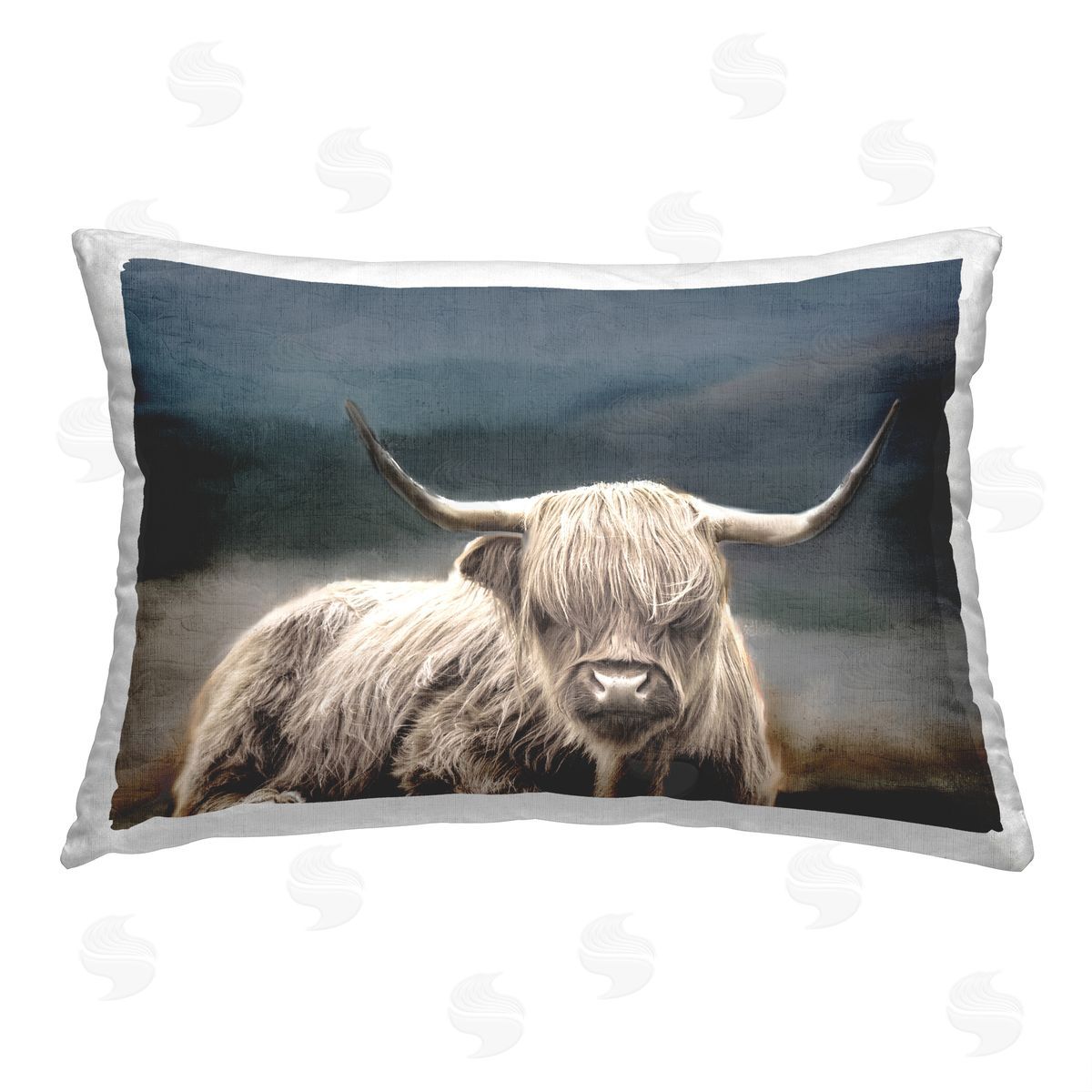 Kim Allen Highland Cow Portrait Printed Plush Polyester Throw Pillow