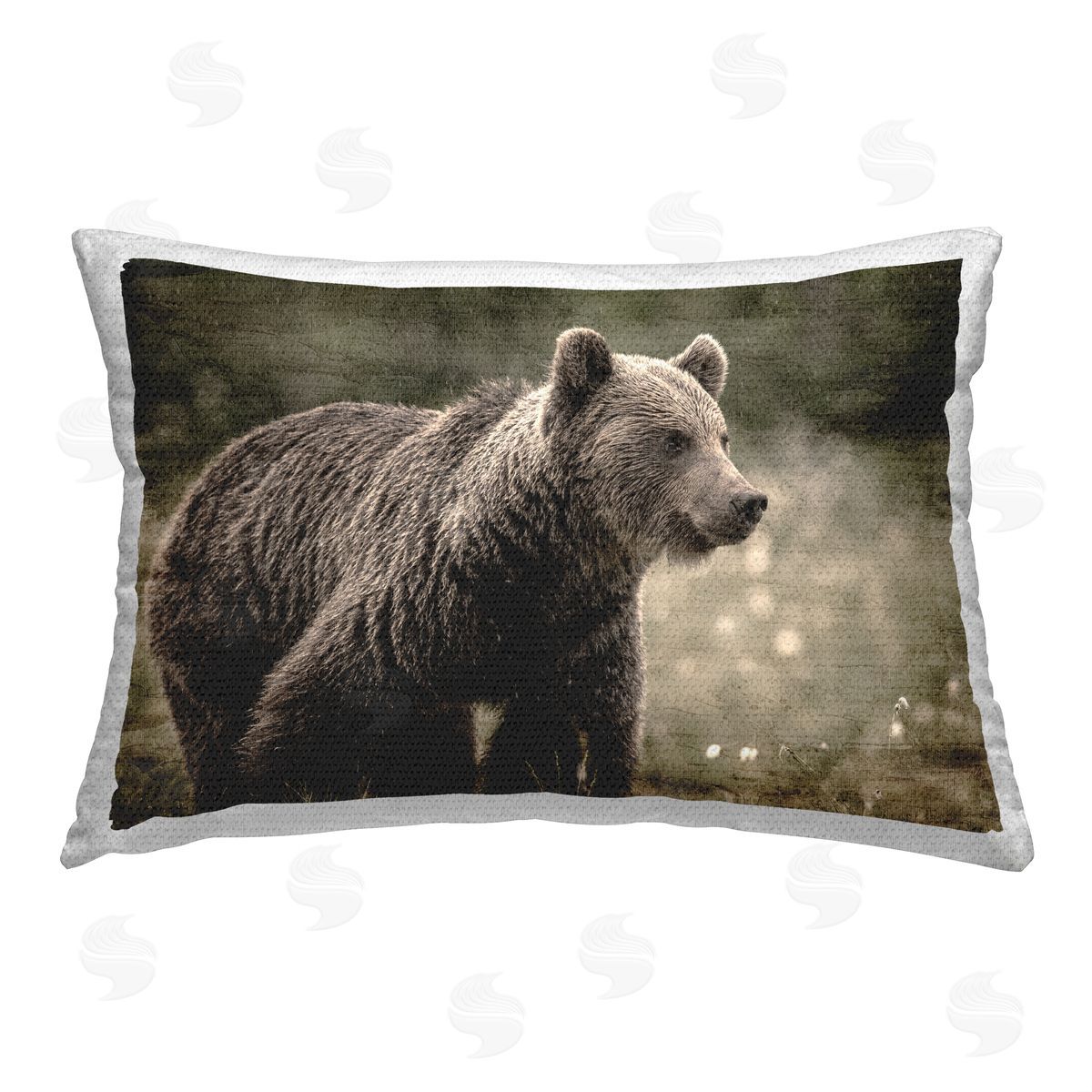 Kim Allen Wild Bear Portrait Outdoor Quick-Dry Polyester Printed Throw Pillow