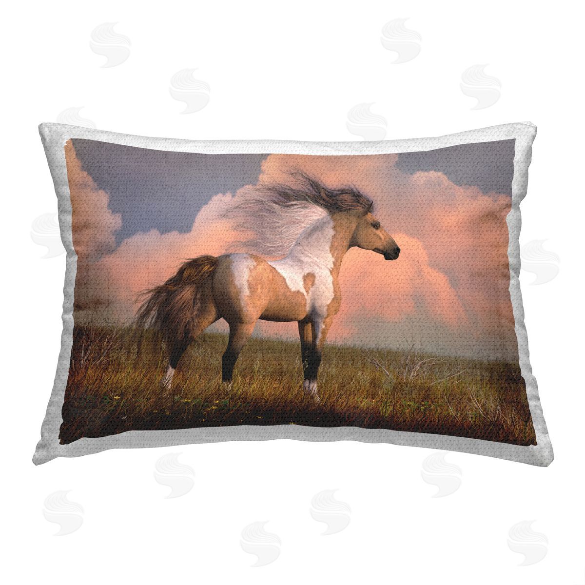 Laurie Prindle Into The West Horse Outdoor Quick-Dry Polyester Printed Throw Pillow