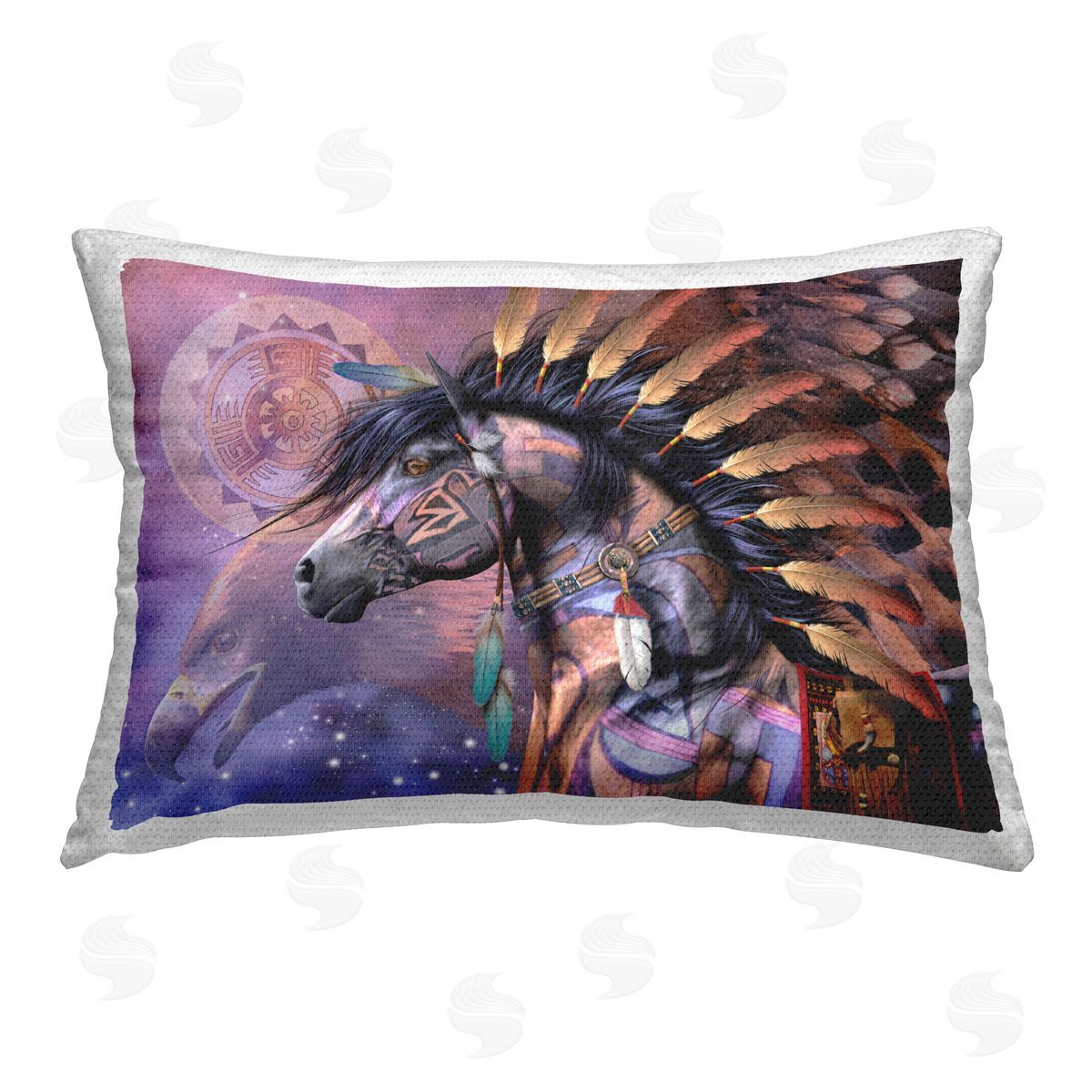 Laurie Prindle Shaman Spiritual Horse Outdoor Quick-Dry Polyester Printed Throw Pillow