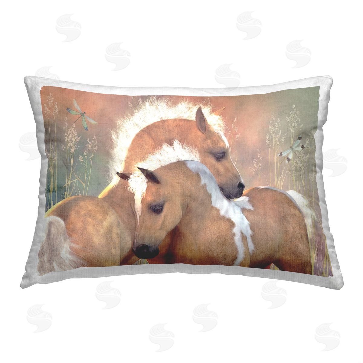 Laurie Prindle Summer Dreams Horses Printed Plush Polyester Throw Pillow