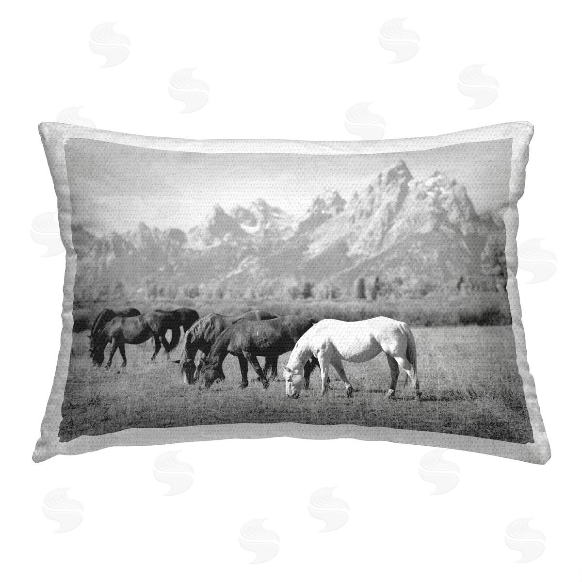 Daniel Sproul Horses & Mountain Ranch Outdoor Quick-Dry Polyester Printed Throw Pillow