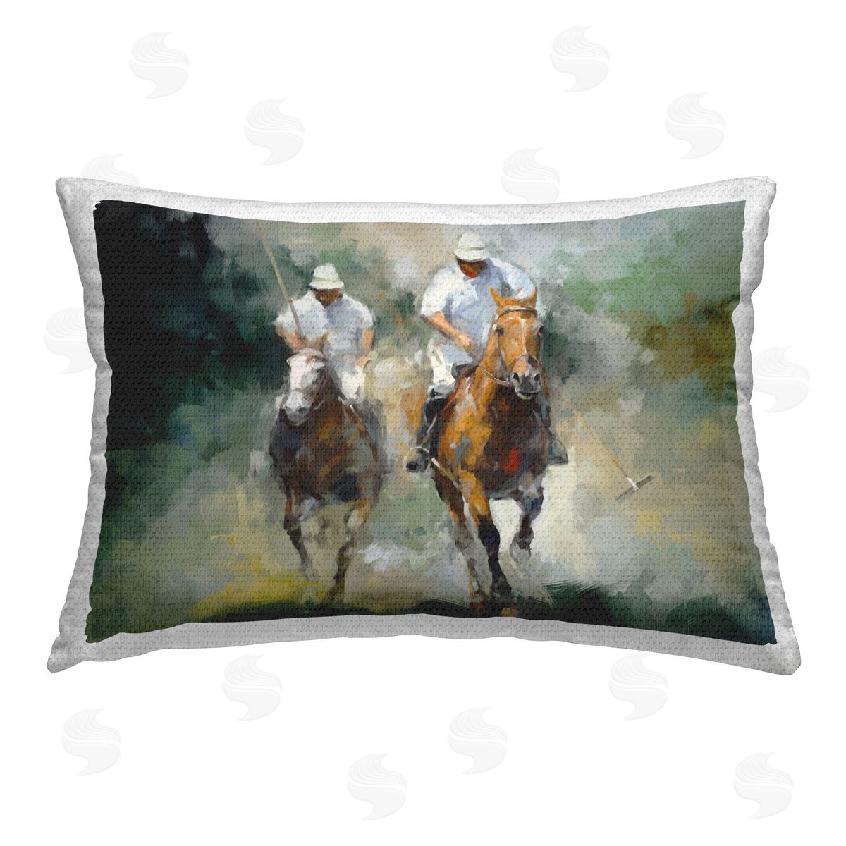 Ziwei Li Polo Sport Horses Outdoor Quick-Dry Polyester Printed Throw Pillow