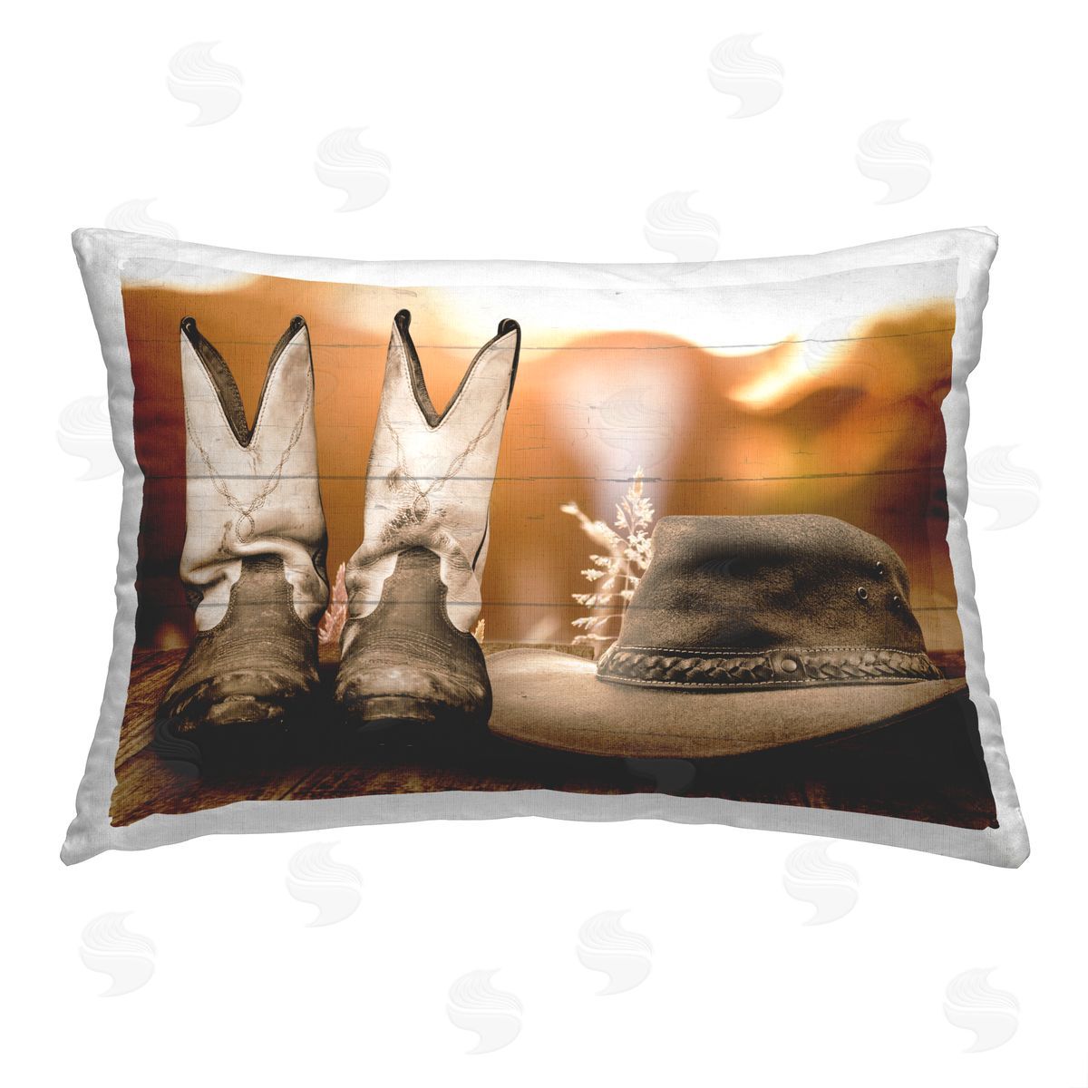 Marcus Prime Rustic Cowboy Fashion Printed Plush Polyester Throw Pillow