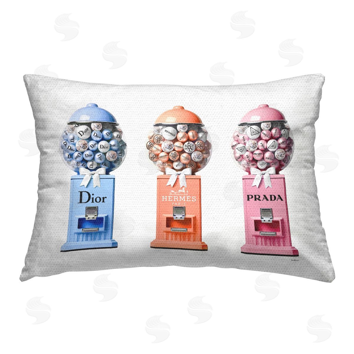 Amanda Greenwood Glam Gumball Machines Outdoor Quick-Dry Polyester Printed Throw Pillow