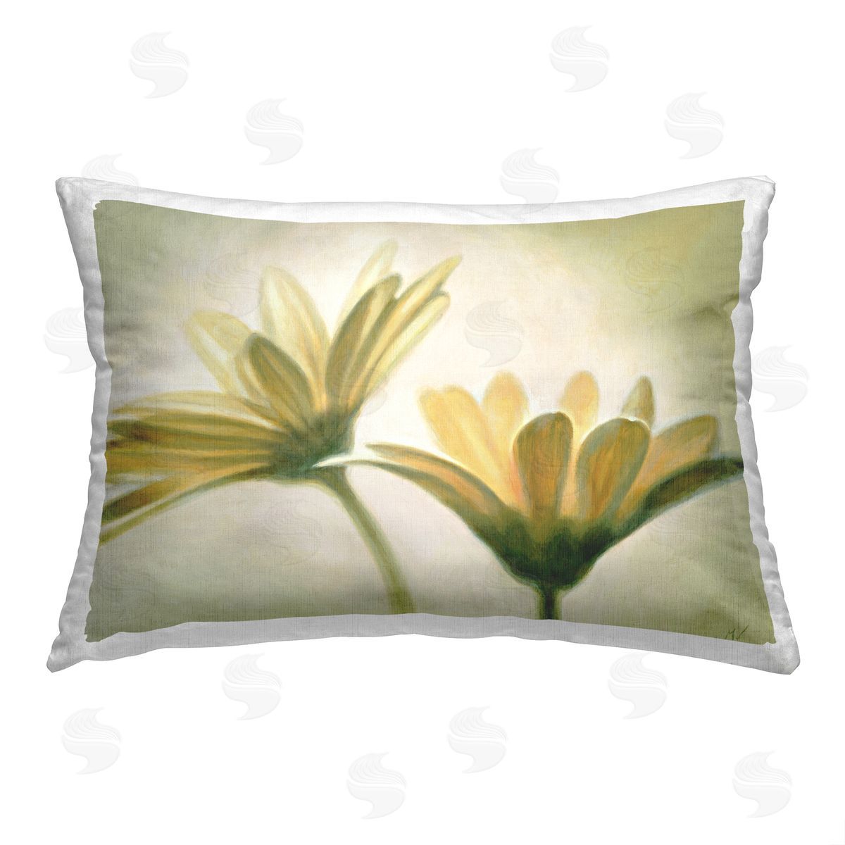 Massimo Valli Soft Daisies Close Up Printed Plush Polyester Throw Pillow