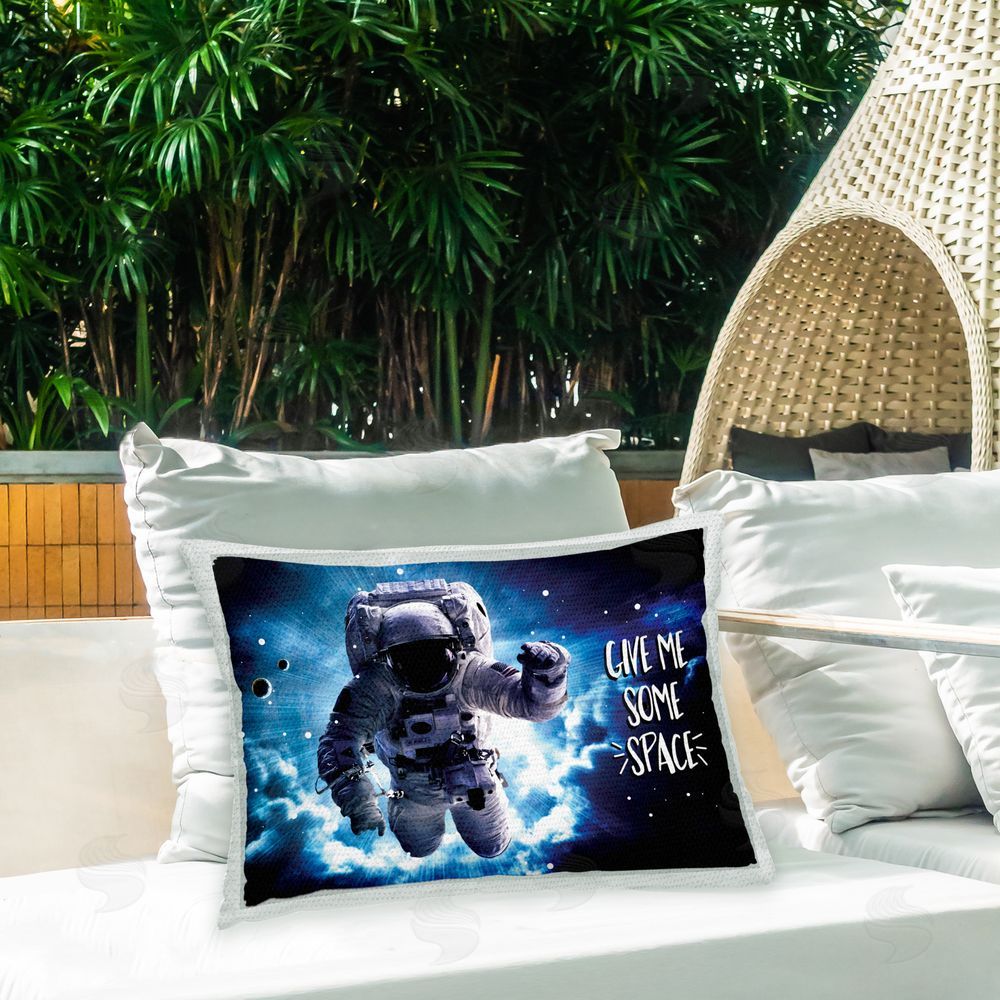 Elephant Stock Give Me Space Astronaut Outdoor Quick-Dry Polyester Printed Throw Pillow in Back Yard