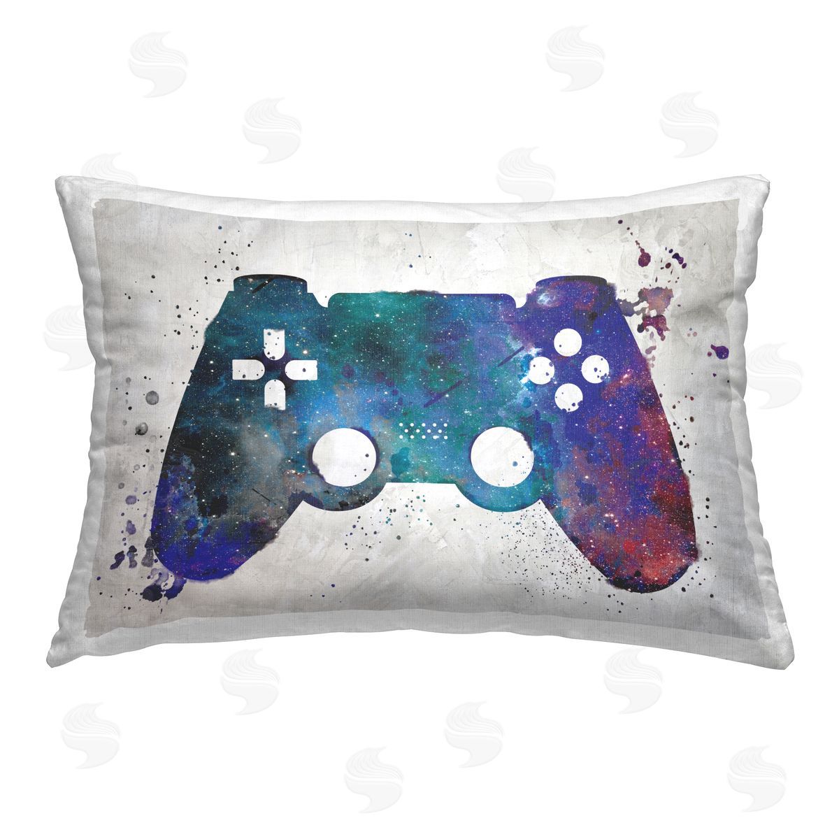 Logic Nerds Abstract Splash Gamer Printed Plush Polyester Throw Pillow