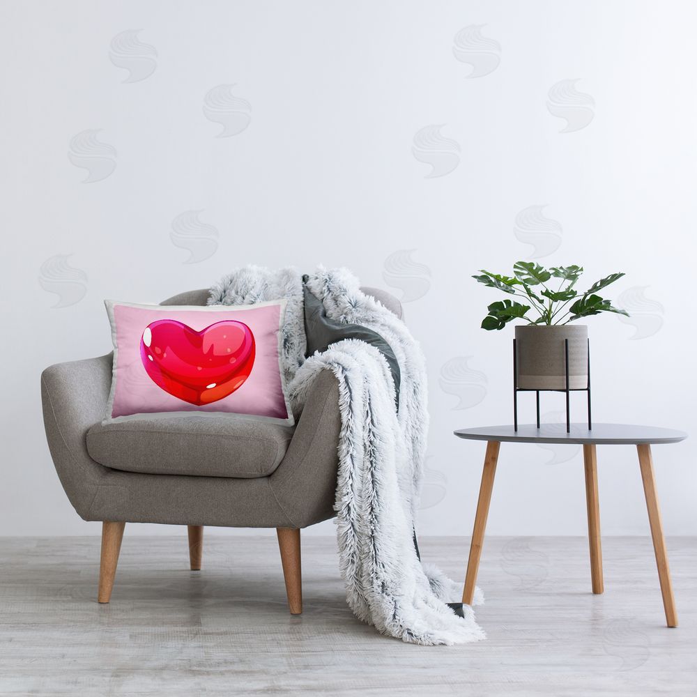 Stupell Studio Modern Heart Candy Printed Plush Polyester Throw Pillow On Chair