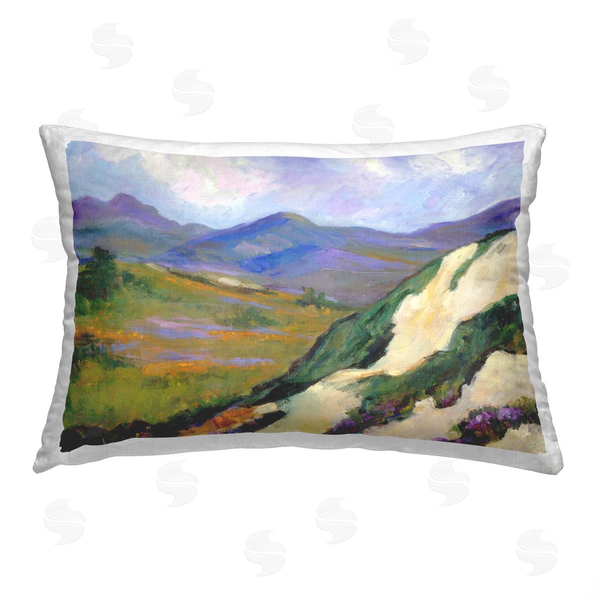 Alexi Fine Mountain Hills Landscape Printed Plush Polyester Throw Pillow