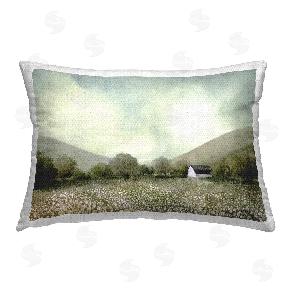 Leah Straatsma Traditional Farm Meadow Outdoor Quick-Dry Polyester Printed Throw Pillow