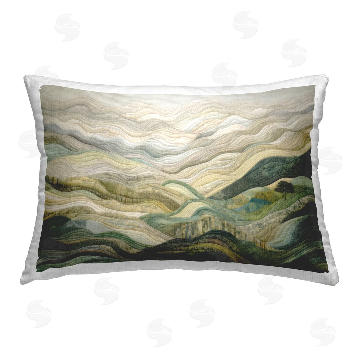 Riley B Abstract Hills Landscape Printed Plush Polyester Throw Pillow
