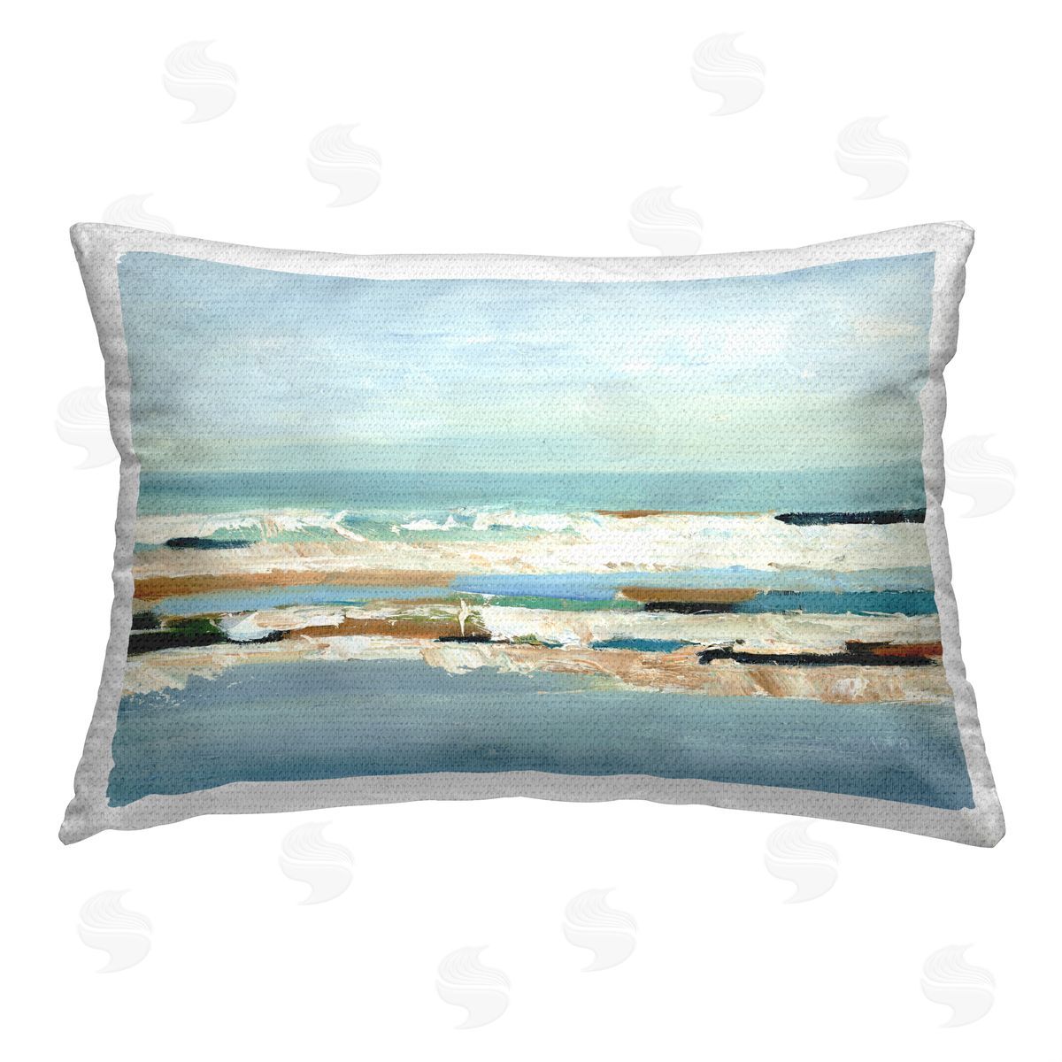 Ethan Harper Abstract Sea View Outdoor Quick-Dry Polyester Printed Throw Pillow