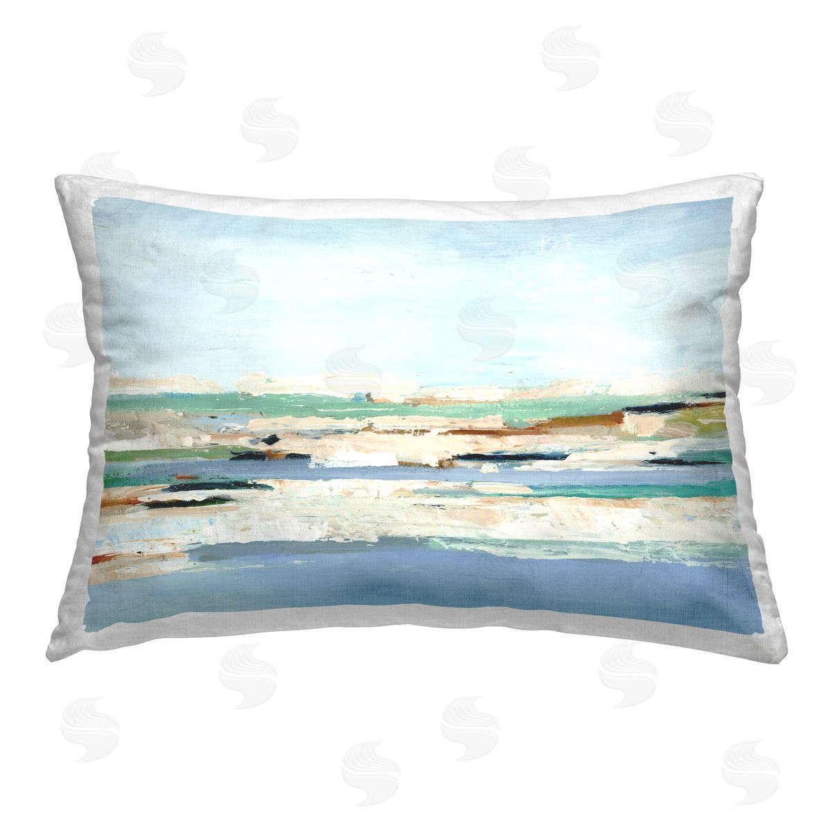Ethan Harper Abstract Seascape View Printed Plush Polyester Throw Pillow