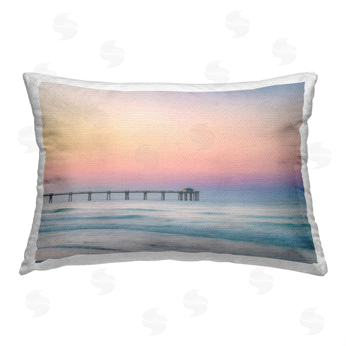 Daniel Sproul Sunset Beach Pier Outdoor Quick-Dry Polyester Printed Throw Pillow