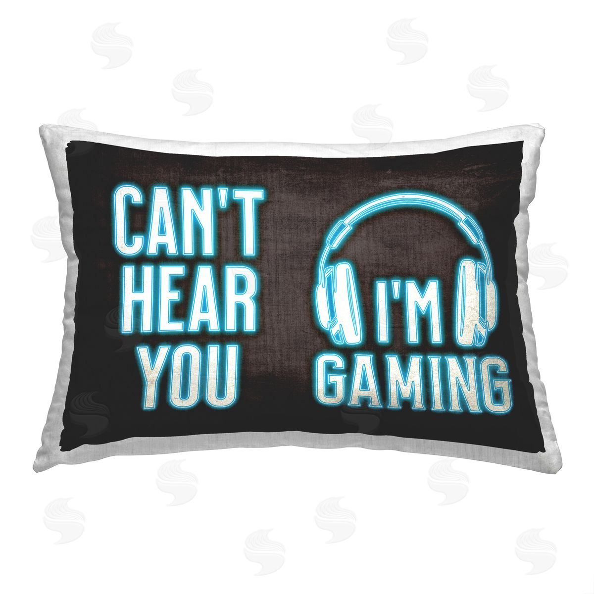 Logic Nerds I'm Gaming Neon Phrase Printed Plush Polyester Throw Pillow