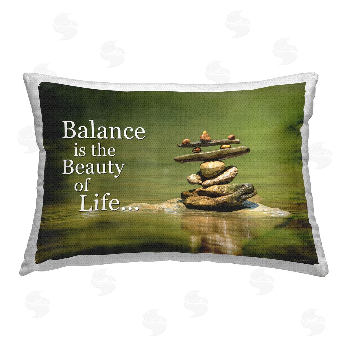 Susie Boyer Beauty of Life Phrase Outdoor Quick-Dry Polyester Printed Throw Pillow