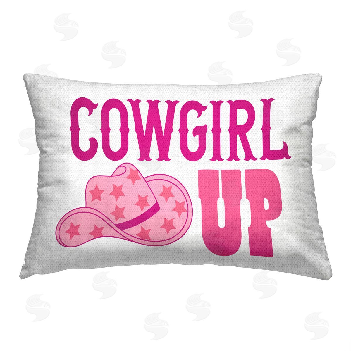 Cowgirl Up Phrase Outdoor Printed Pillow, Home Decor by Emily Dumas