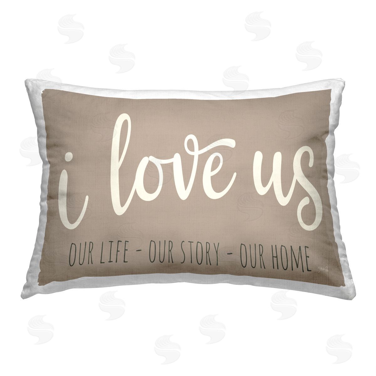 Marla Rae I Love Us Phrase Printed Plush Polyester Throw Pillow