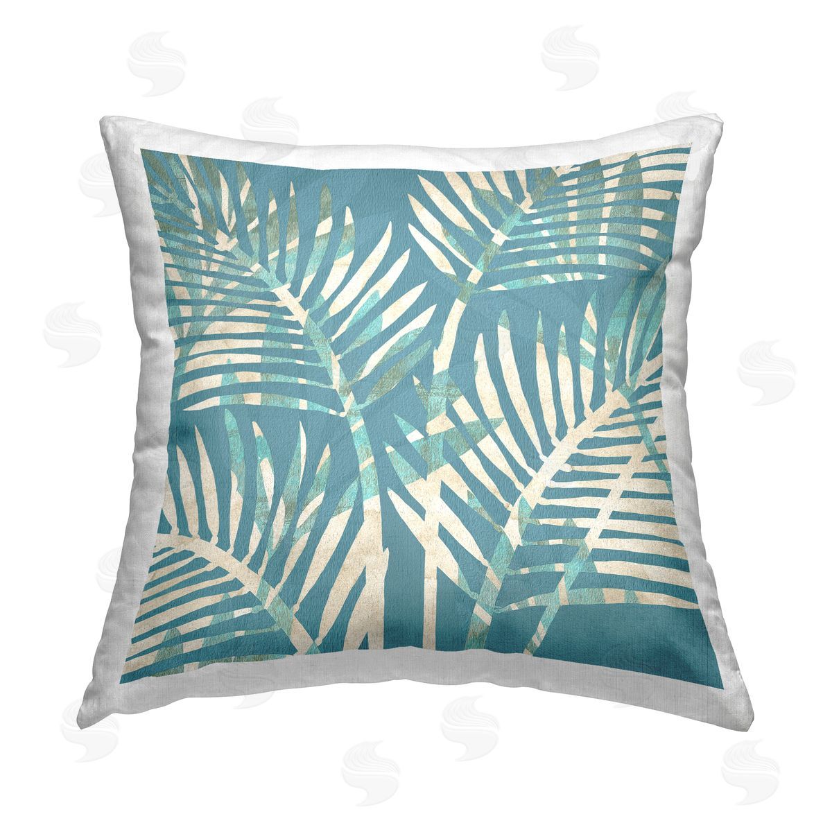Flora Kouta Tropical Palm Leaves Printed Plush Polyester Throw Pillow